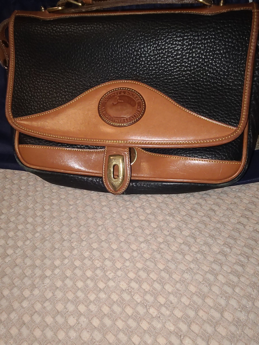 Dooney & Bourke Black and Tan Leather Purse